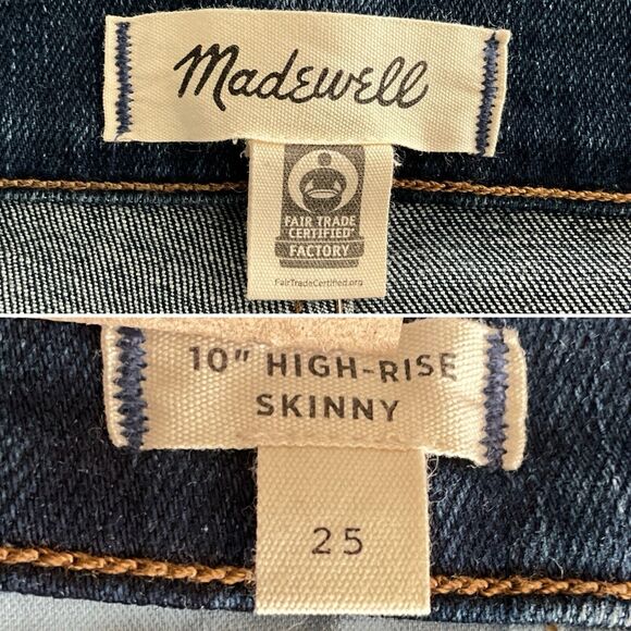 Madewell Jeans Blue 10” High-Rise Skinny Magic Pockets 25 - Picture 3 of 12